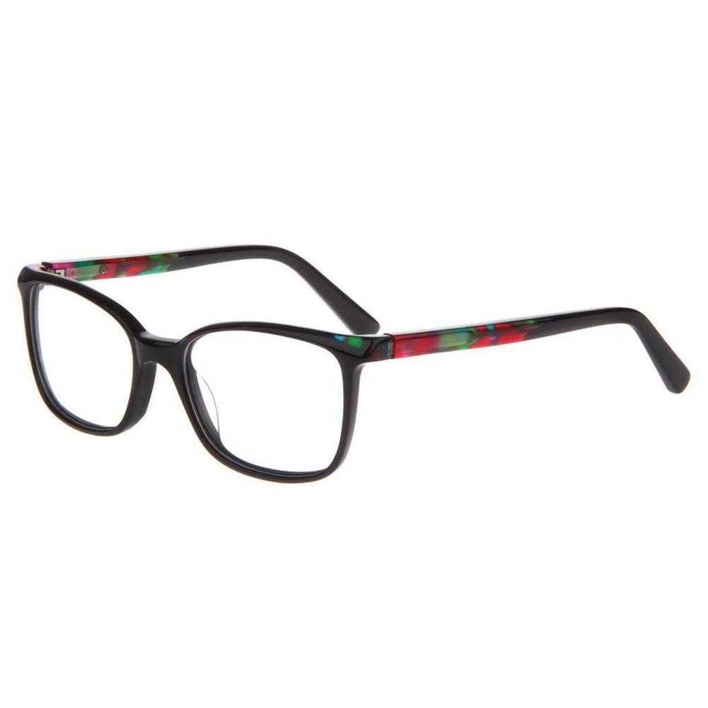 Runway Couture RCE-280 Black Eyeglasses with Multi-Colored Temples 50/16/130